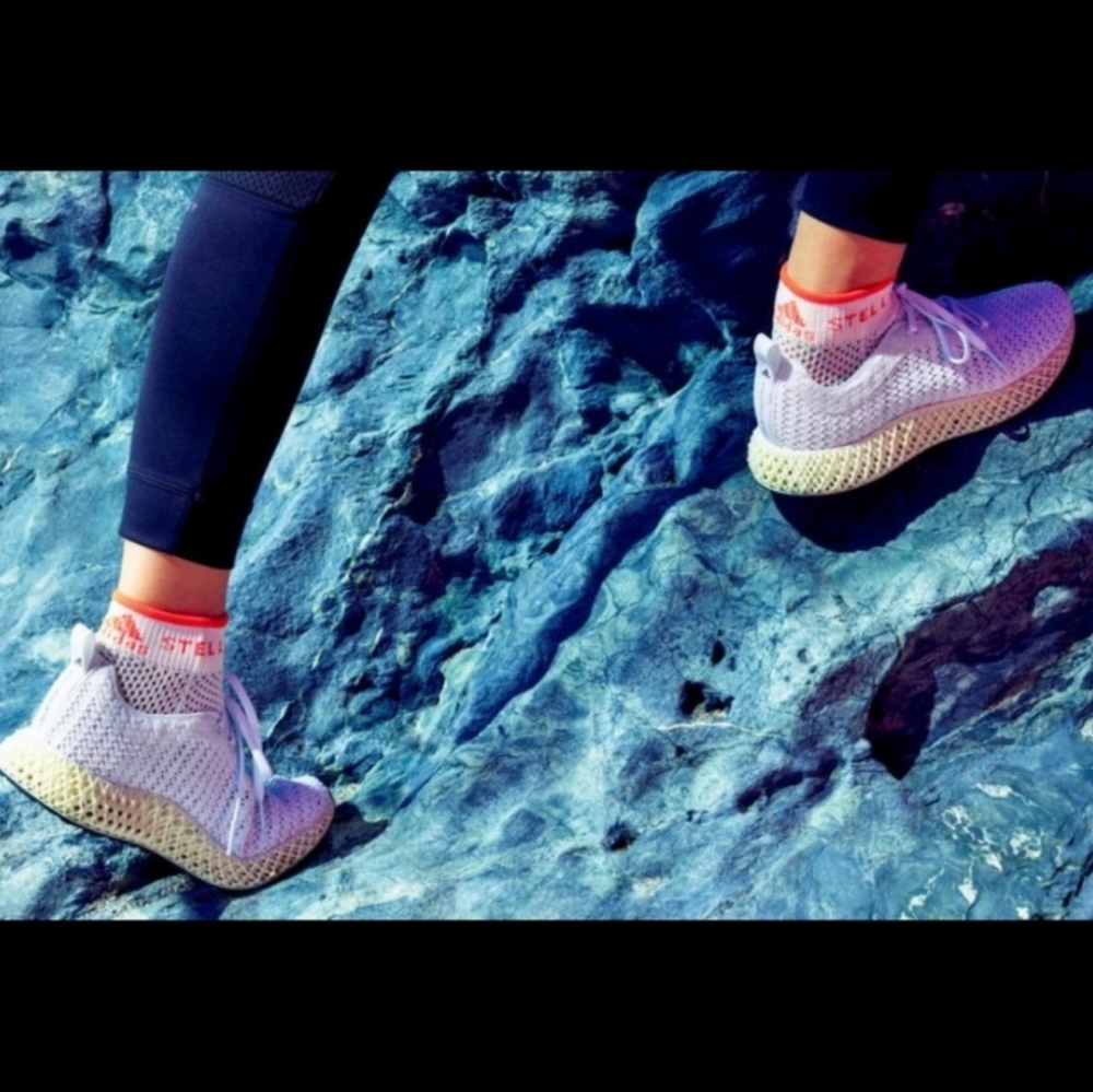 Adidas by Stella McCartney Alphaedge 4D Printed Running Sneakers White S… - Picture 8 of 8
